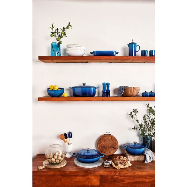 Le Creuset Stoofpan Rond in Geëmailleerd Gietijzer Azure 22cm 3,3l