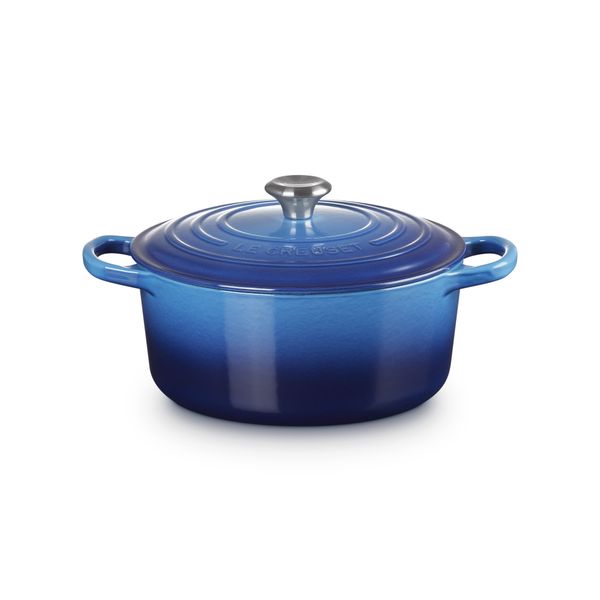 Stoofpan Rond in Geëmailleerd Gietijzer Azure 22cm 3,3l 