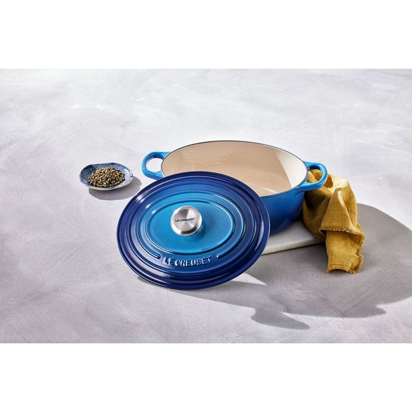 Le Creuset Stoofpan Rond in Geëmailleerd Gietijzer Azure 22cm 3,3l