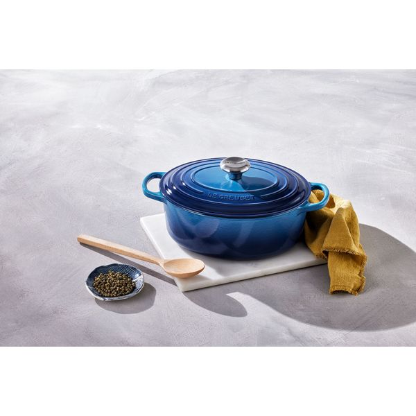 Stoofpan Rond in Geëmailleerd Gietijzer Azure 22cm 3,3l 