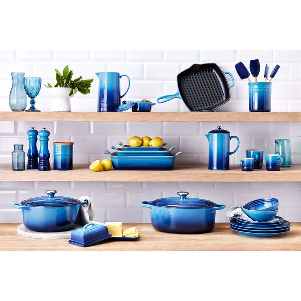 Le Creuset Stoofpan Rond in Geëmailleerd Gietijzer Azure 22cm 3,3l