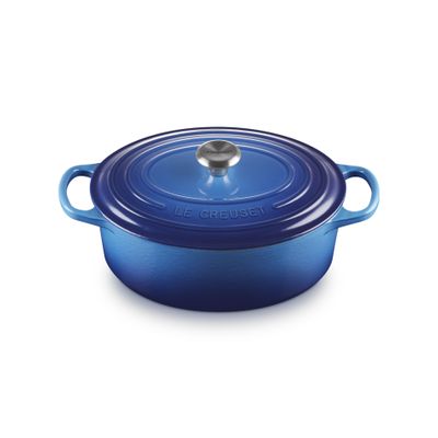 Cocotte Ovale en Fonte Emaillée Azur 27cm 4.1l 