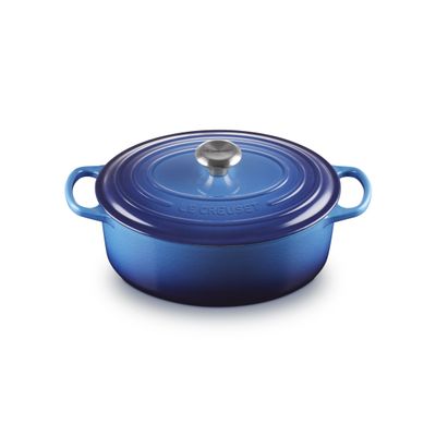 Cocotte Ovale en Fonte Emaillée Azur 29cm 4.7L 