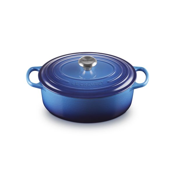 Le Creuset Stoofpan Ovaal in Geëmailleerd Gietijzer Azur 29cm 4.7L