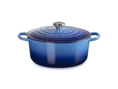 Stoofpan Rond in Geëmailleerd Gietijzer 28cm 6,7l Azure