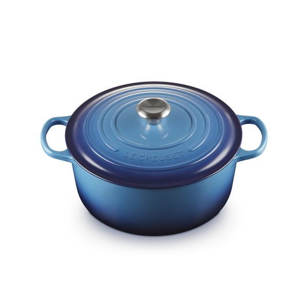 Le Creuset Stoofpan Rond in Geëmailleerd Gietijzer Azure 28cm 6,7l