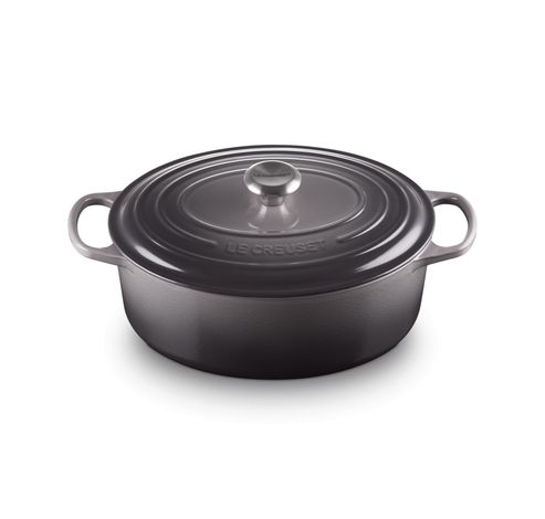 Signature Stoofpan Ovaal in Geëmailleerd Gietijzer 31cm 6,3l Flint  Le Creuset