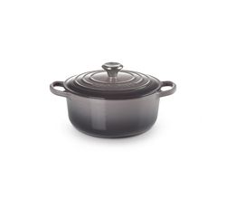 Signature Stoofpan Rond in Geëmailleerd Gietijzer 20cm 2,4l Mist Grey Le Creuset