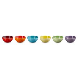 Le Creuset Rainbow Snackschaaltjes Set van 6 in Aardewerk 0,33l 