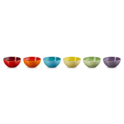 Bols à snack Rainbow Set de 6 en Faïence 0,33l 