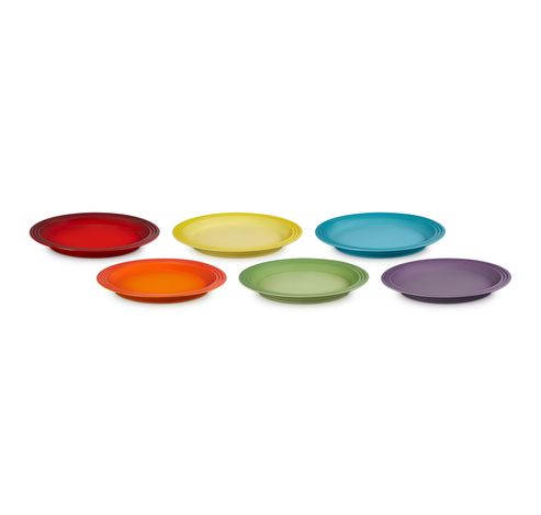 Grande assiette set de 6 Arc-en-ciel 27cm  Le Creuset