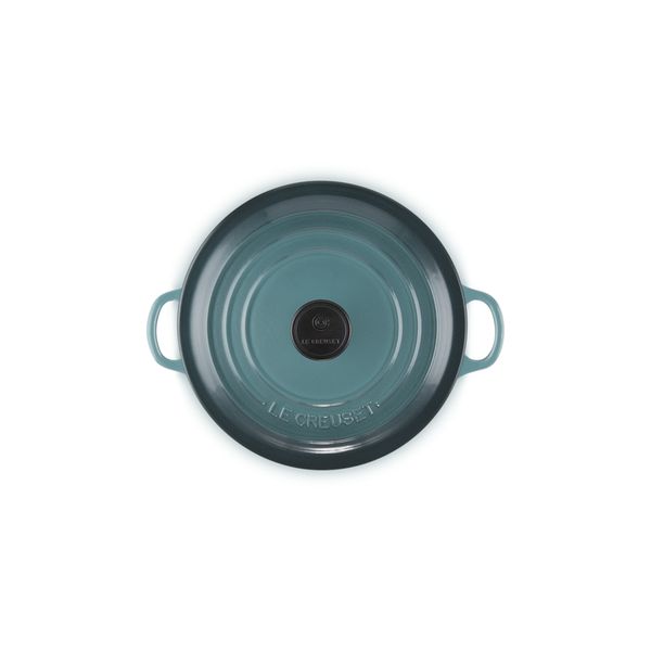 Le Creuset Classic Stoofpan Rond Classic in Geëmailleerd Gietijzer met Zwarte Knop 26cm 5,3L Ocean