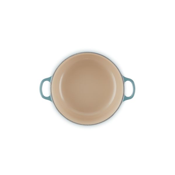 Le Creuset Classic Stoofpan Rond Classic in Geëmailleerd Gietijzer met Zwarte Knop 26cm 5,3L Ocean