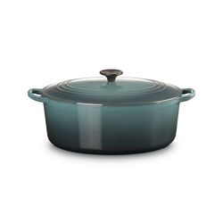 Le Creuset Classic Stoofpan Ovaal Classic in Geëmailleerd Gietijzer met Zwarte Knop 31cm 6,3L Ocean