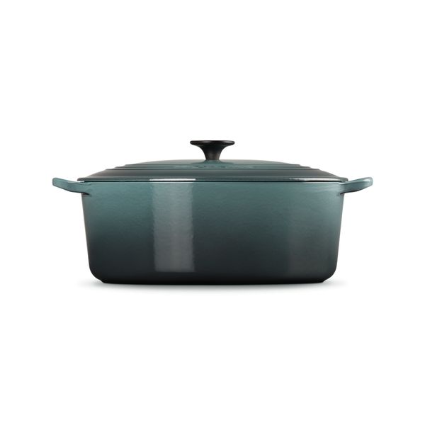 Le Creuset Classic Stoofpan Ovaal Classic in Geëmailleerd Gietijzer met Zwarte Knop 31cm 6,3L Ocean