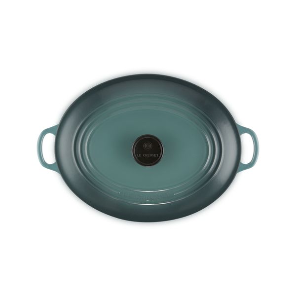 Le Creuset Classic Stoofpan Ovaal Classic in Geëmailleerd Gietijzer met Zwarte Knop 31cm 6,3L Ocean