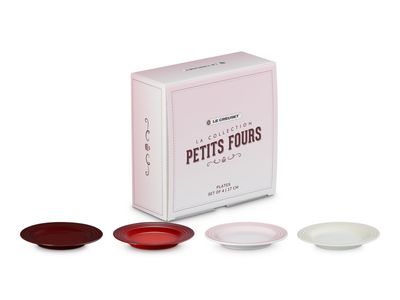 Petits Fours Gebaksbordjes Set van 4 in Aardewerk