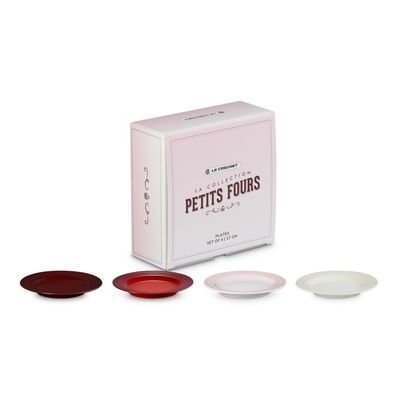 Set de 4 assiettes à apéritifs Petits Fours en céramique 