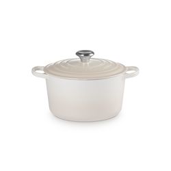 Le Creuset Stoofpan Rond Hoog in Geëmailleerd Gietijzer 24cm 5L Meringue  