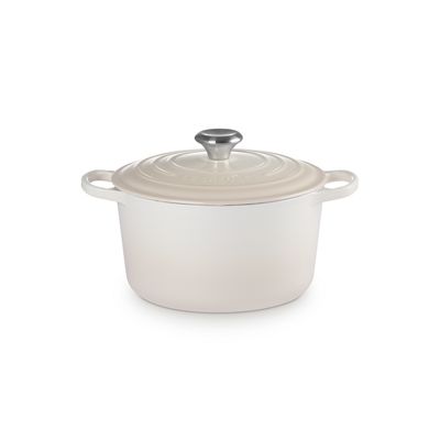 Stoofpan Rond Hoog in Geëmailleerd Gietijzer 24cm 5L Meringue   Le Creuset