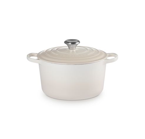 Cocotte haute en fonte émaillée 24cm 5L Meringue  Le Creuset