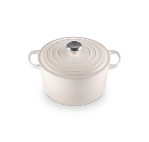 Cocotte haute en fonte émaillée 24cm 5L Meringue  Le Creuset