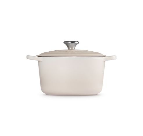 Cocotte haute en fonte émaillée 24cm 5L Meringue  Le Creuset