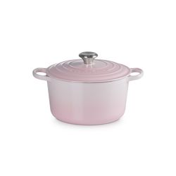 Stoofpan Rond Hoog in Geëmailleerd Gietijzer 24cm 5L Shell Pink  