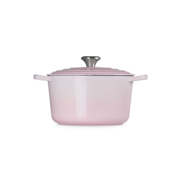 Stoofpan Rond Hoog in Geëmailleerd Gietijzer 24cm 5L Shell Pink  