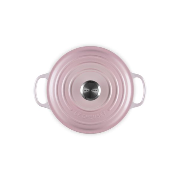 Stoofpan Rond Hoog in Geëmailleerd Gietijzer 24cm 5L Shell Pink  