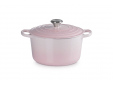 Stoofpan Rond Hoog in Geëmailleerd Gietijzer 24cm 5L Shell Pink 