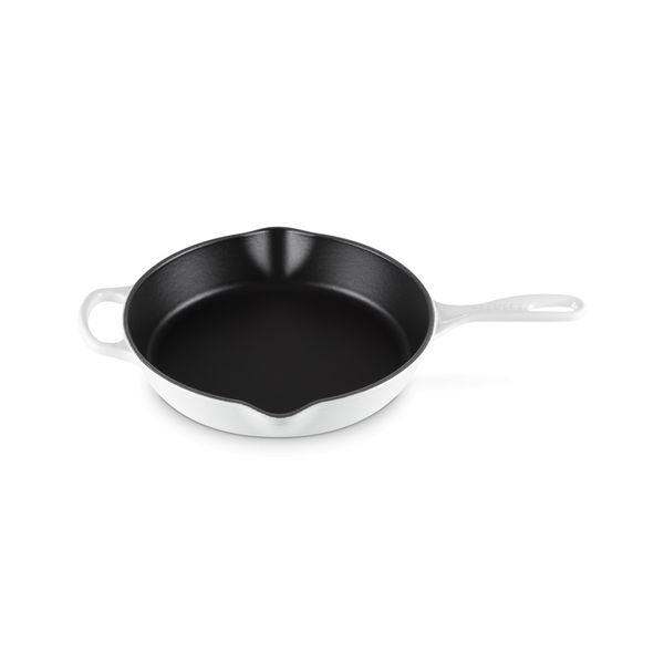 Signature Skillet Hoog in Geëmailleerd Gietijzer Rond 26cm Wit 