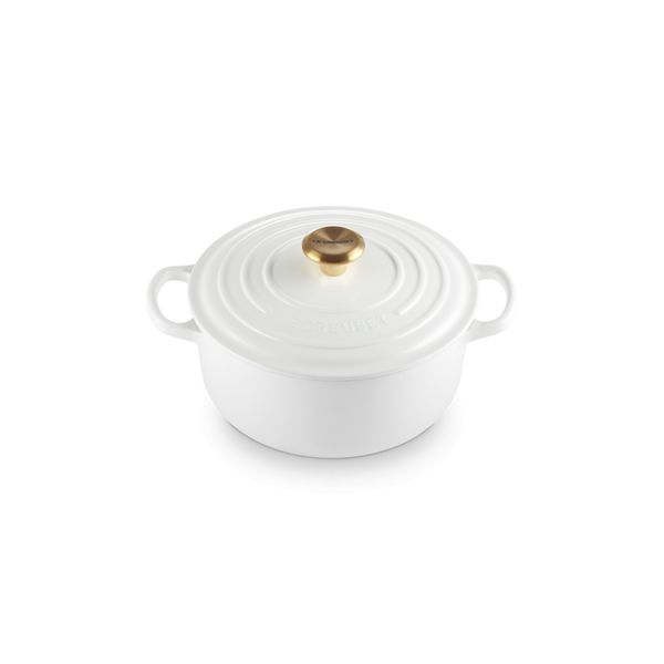 Le Creuset Signature Stoofpan Rond in Geëmailleerd Gietijzer 20cm 2,4l  Wit