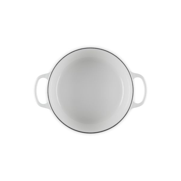 Le Creuset Signature Stoofpan Rond in Geëmailleerd Gietijzer 24cm 4,2l  Wit