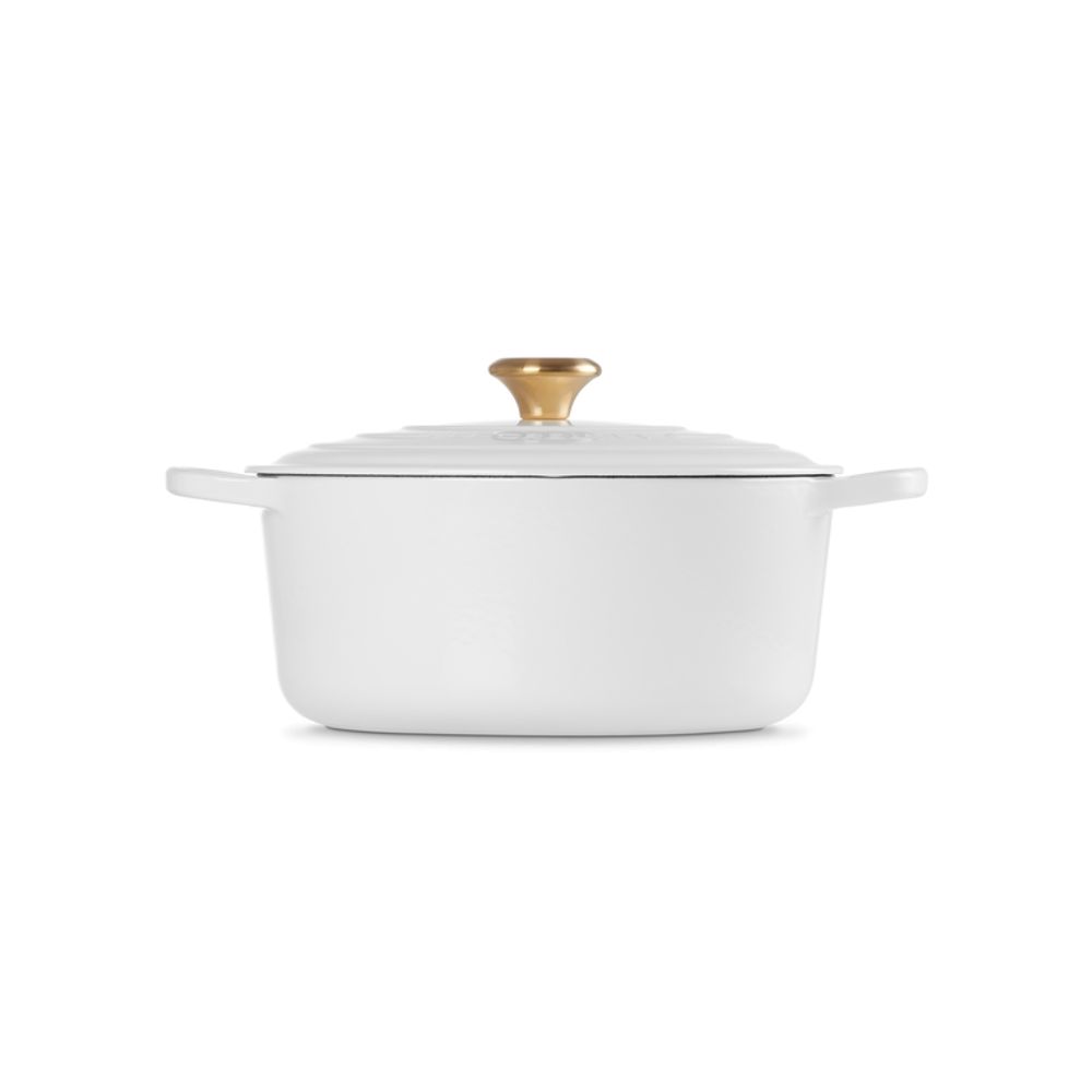 Le Creuset Kookpotten Signature Stoofpan Rond in Geëmailleerd Gietijzer 28cm 6,7l  Wit