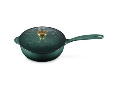 Holly Collection Sauspan in Geëmailleerd Gietijzer  met Goudkleurig Knop 21cm 2l  Artichaut