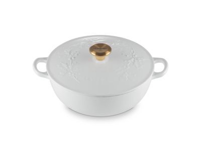 Holly Collection Marmite in Geëmailleerd Gietijzer met Goudkleurig Knop 26cm 4,1l  Cotton