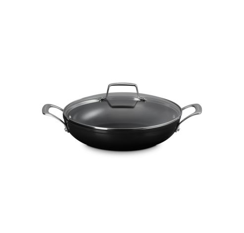 Sauteuse Provençale Céramique Antiadhésive Essential avec Couvercle en Verre 28 cm 3,2 L Noir  Le Creuset