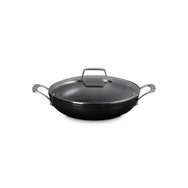 Essential Non-Stick Ceramic Provençaalse Sauteerpan met Glazen Deksel 28cm 3,2l Zwart 