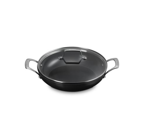 Sauteuse Provençale Céramique Antiadhésive Essential avec Couvercle en Verre 28 cm 3,2 L Noir  Le Creuset