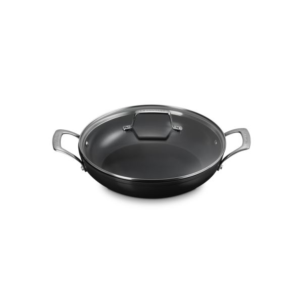 Essential Non-Stick Ceramic Provençaalse Sauteerpan met Glazen Deksel 28cm 3,2l Zwart 