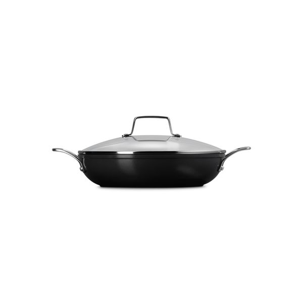 Essential Non-Stick Ceramic Provençaalse Sauteerpan met Glazen Deksel 28cm 3,2l Zwart 