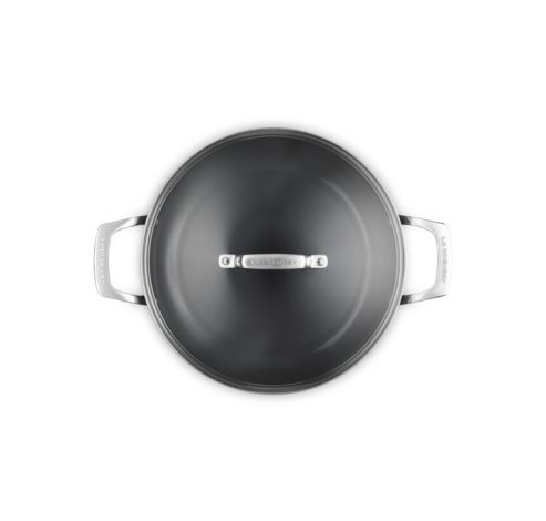 Sauteuse Provençale Céramique Antiadhésive Essential avec Couvercle en Verre 28 cm 3,2 L Noir  Le Creuset