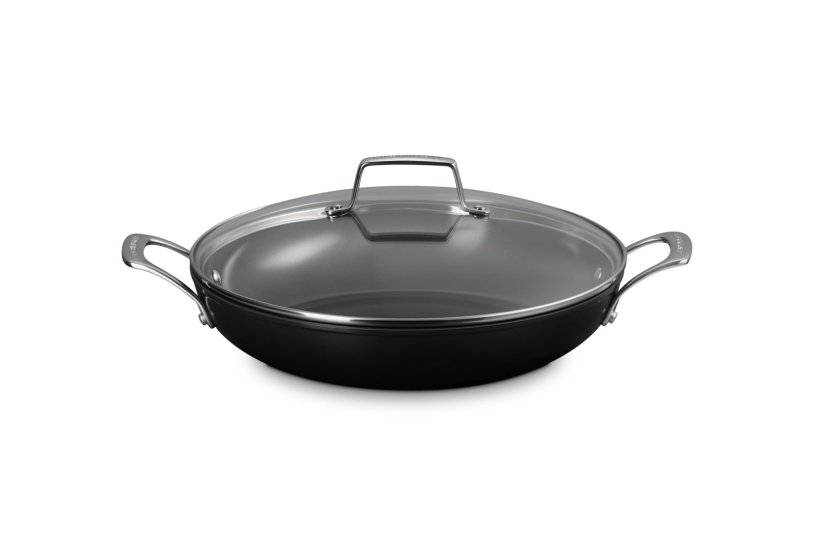 Essential Non-Stick Ceramic Provençaalse Sauteerpan met Glazen Deksel 30cm 3,7l Zwart