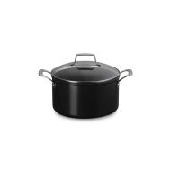 Cuisinière en céramique antiadhésive Essential avec couvercle en verre 24 cm 6,0 l noir 