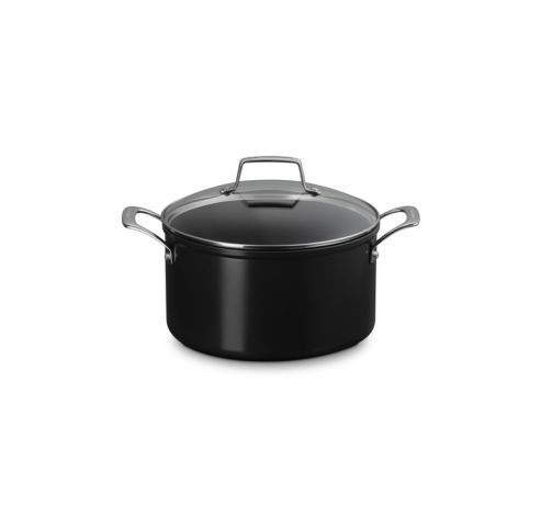 Cuisinière en céramique antiadhésive Essential avec couvercle en verre 24 cm 6,0 l noir  Le Creuset