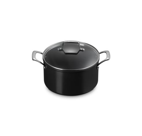 Cuisinière en céramique antiadhésive Essential avec couvercle en verre 24 cm 6,0 l noir  Le Creuset