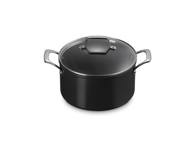 Essential Non-Stick Ceramic Kookpan met Glazen Deksel 24cm 6,0l Zwart
