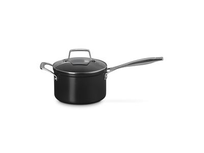 Essential Non-Stick Ceramic Steelpan met Hulphandvat en Glazen Deksel 18cm 2,8l   Zwart