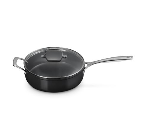 Sauteuse en céramique antiadhésive Essential avec couvercle en verre 26 cm 4,0 l noir  Le Creuset